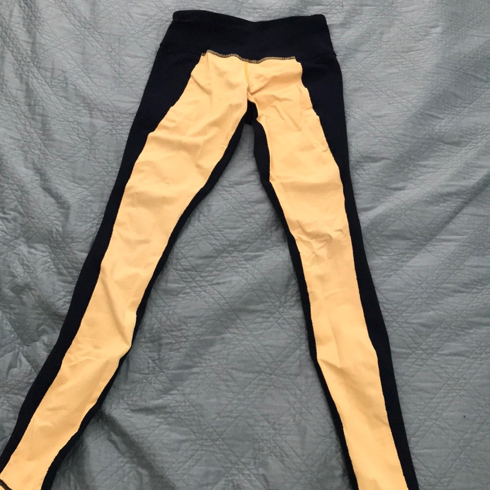 Lululemon Navy/Yellow Yoga Pants